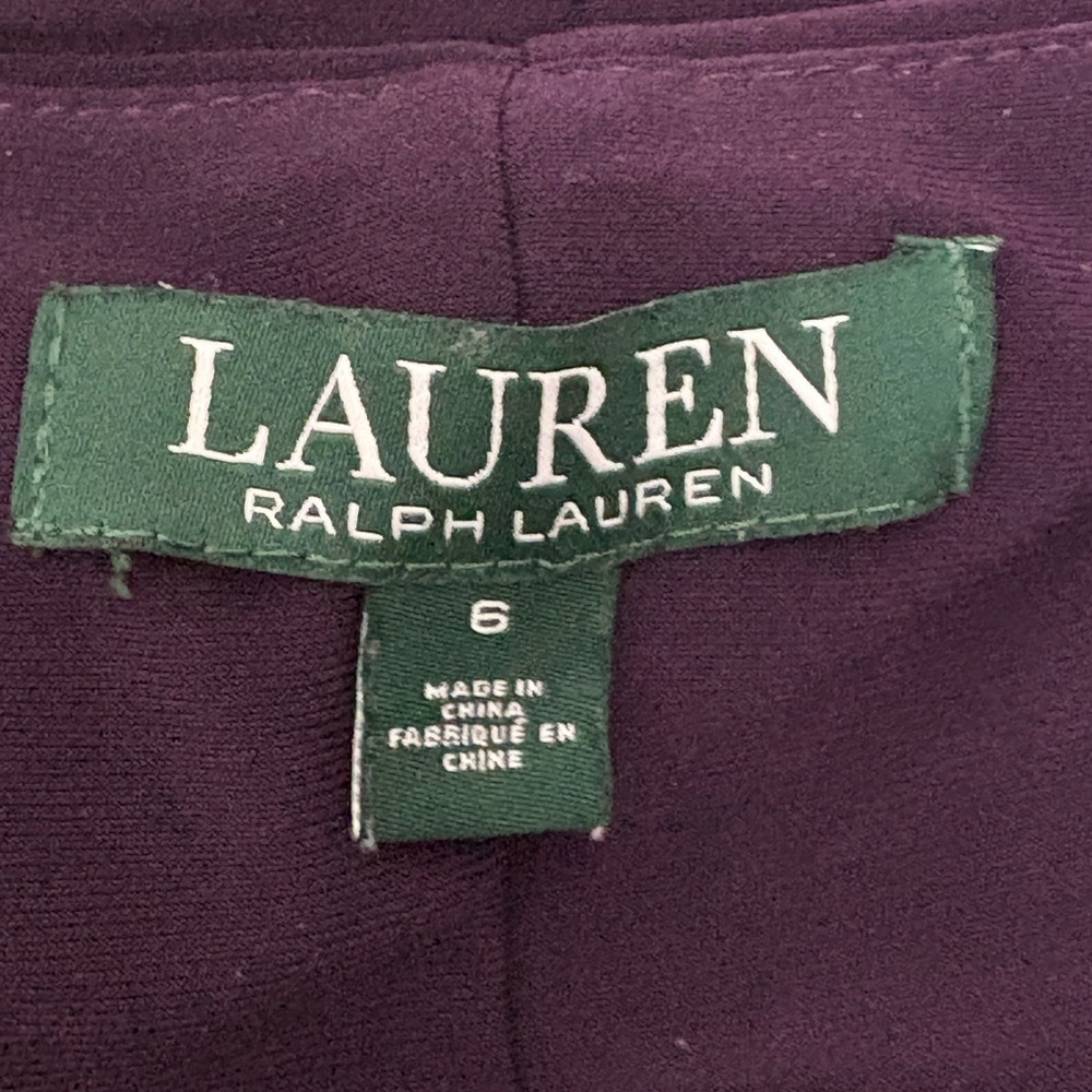 LAUREN Ralph Lauren Deep Purple Cowl Neckline Jersey Sheath Dress | Size 6 - Picture 9 of 11